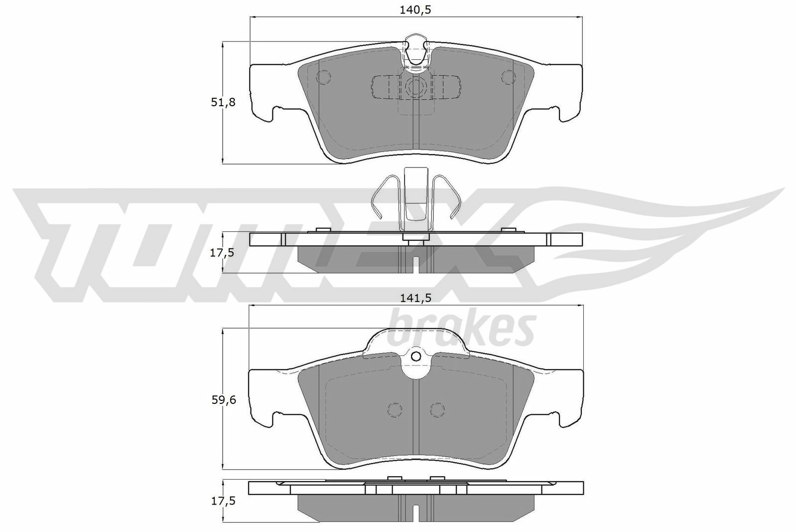 Sada brzdových destiček, kotoučová brzda TOMEX Brakes